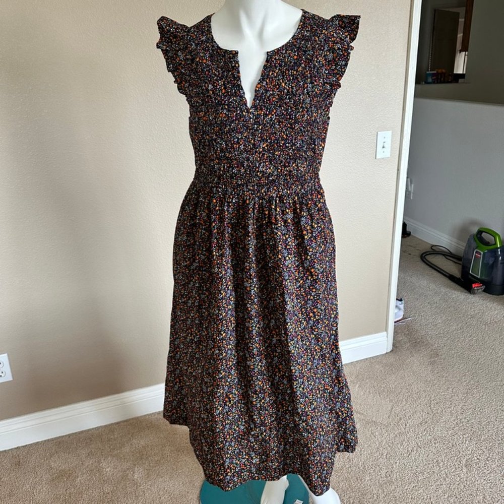 J Crew Flutter Sleeve Midi Dress